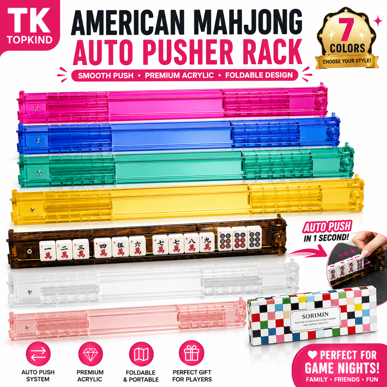 Mahjong tile pusher set