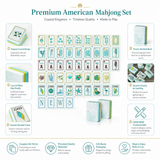 Portable Ocean Theme American Mahjong Set, Acrylic Travel Mahjong Kit, Ideal for Outdoor Activities and Gifts, Perfect for Entertainment