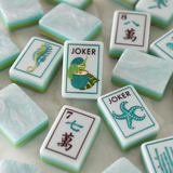 Portable Ocean Theme American Mahjong Set, Acrylic Travel Mahjong Kit, Ideal for Outdoor Activities and Gifts, Perfect for Entertainment