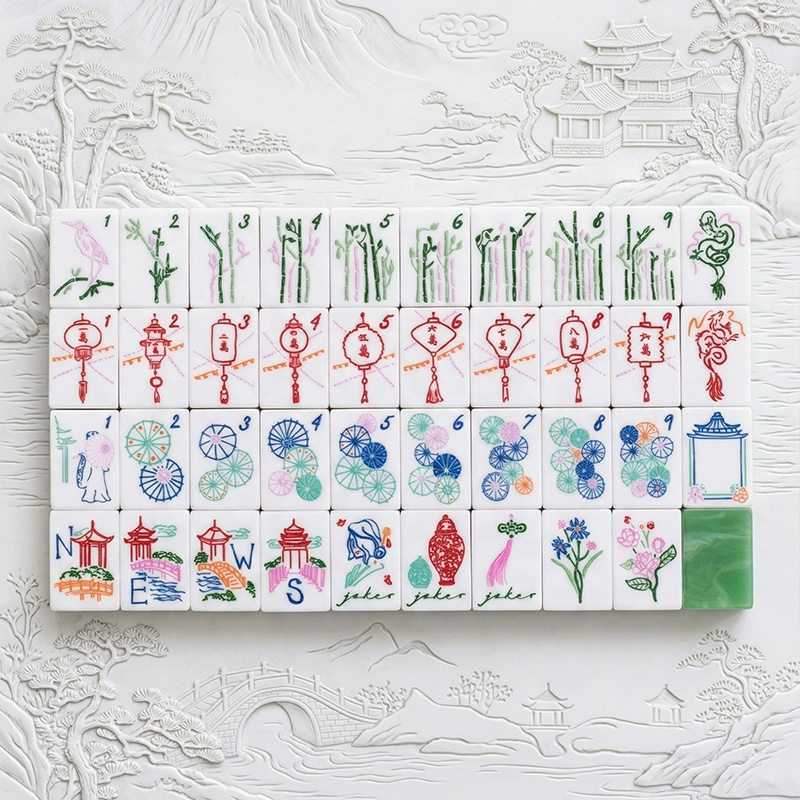 Jade Garden American Mahjong Tile Set