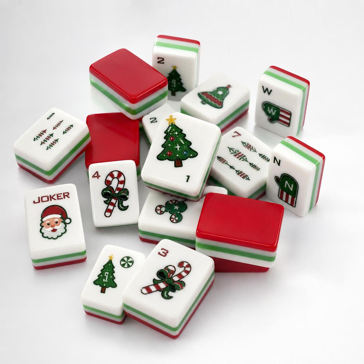 American Mahjong Christmas Theme Playing Cards, Festive Design Mahjong Tiles, Perfect for Holiday Games and Gatherings