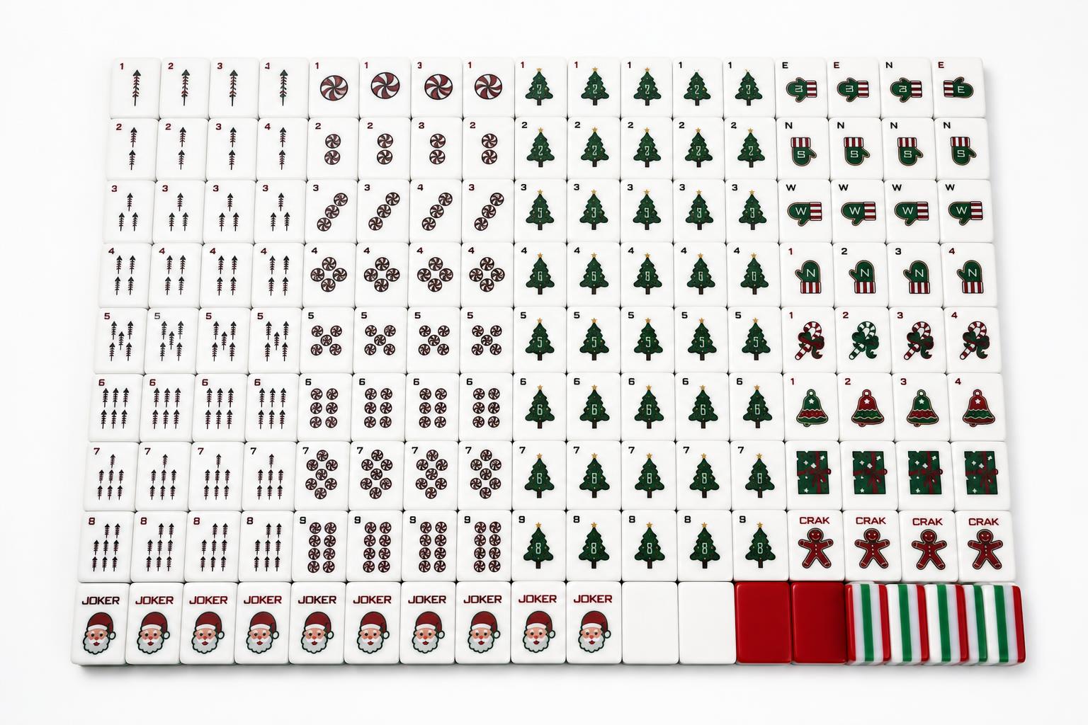 American Mahjong Christmas Theme Playing Cards, Festive Design Mahjong Tiles, Perfect for Holiday Games and Gatherings