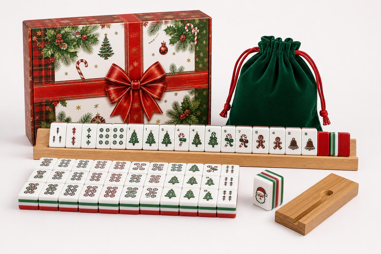 American Mahjong Christmas Theme Playing Cards, Festive Design Mahjong Tiles, Perfect for Holiday Games and Gatherings