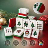 American Mahjong Christmas Theme Playing Cards, Festive Design Mahjong Tiles, Perfect for Holiday Games and Gatherings
