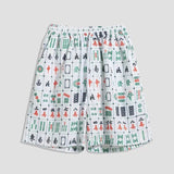 Mahjong Tile Print Shirt & Shorts Set