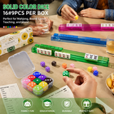 Rainbow Color Dice Set with Storage Box – 9 Pieces
