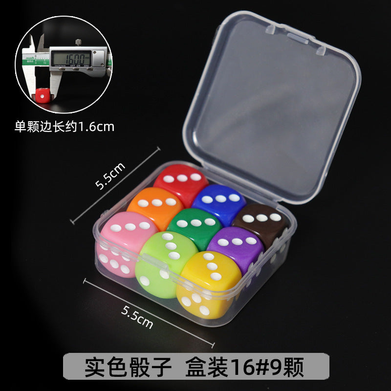Rainbow Color Dice Set with Storage Box – 9 Pieces