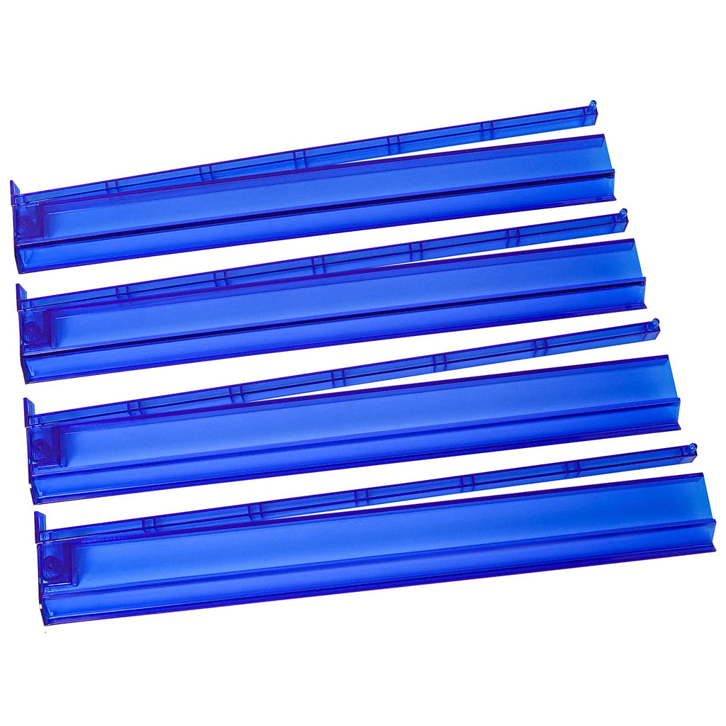 ZGME American Mahjong All-in-one Tile Rack with Pusher Modern Clear Acrylic Mah jongg Tiles Racks & Pushers Combo Set of 4 18.7” Blue Majiang Rack and Pusher